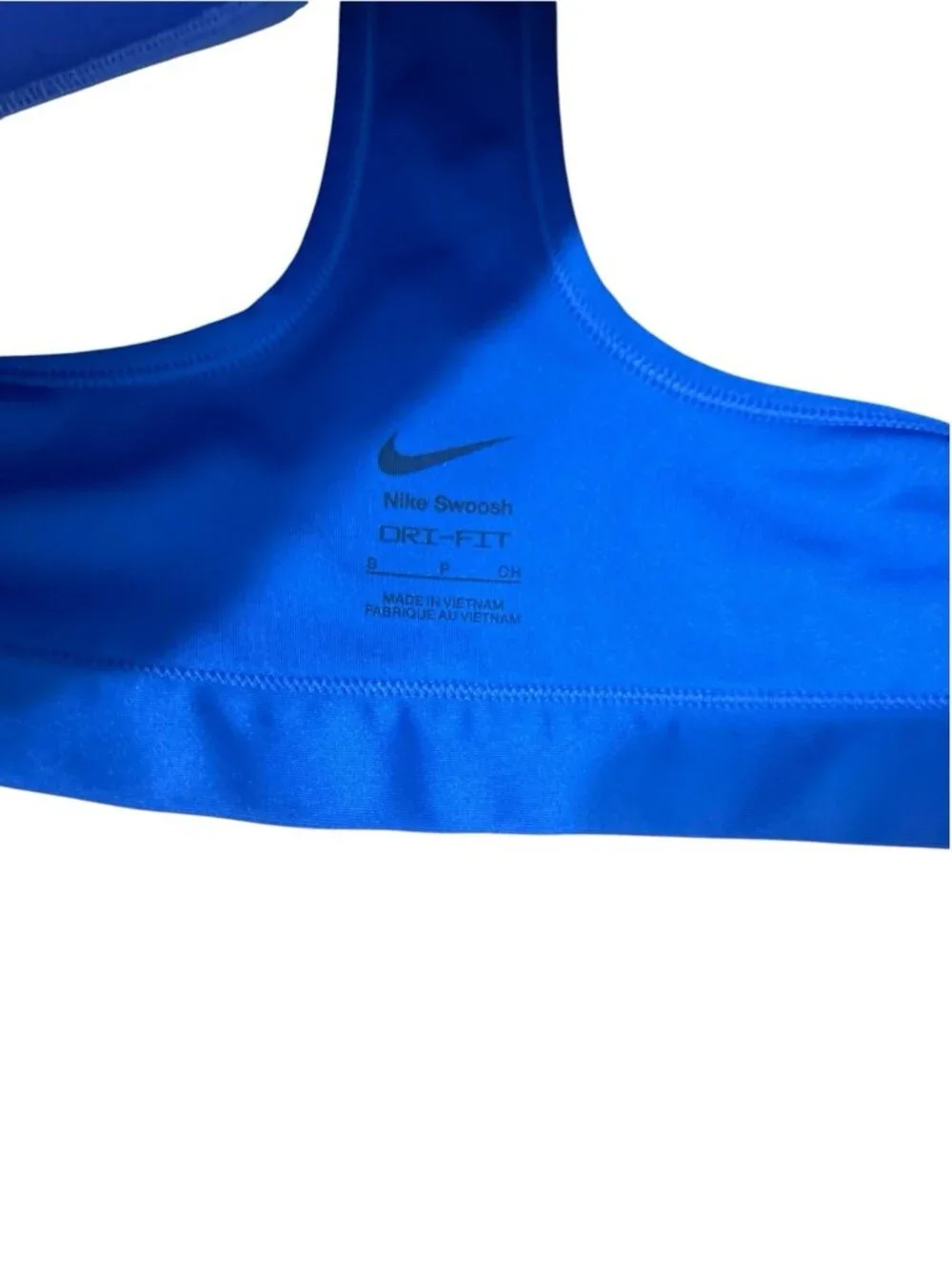 NIKE SWOOSH Women's Size Small Blue Racerback Light Padded Cups Sports Bra